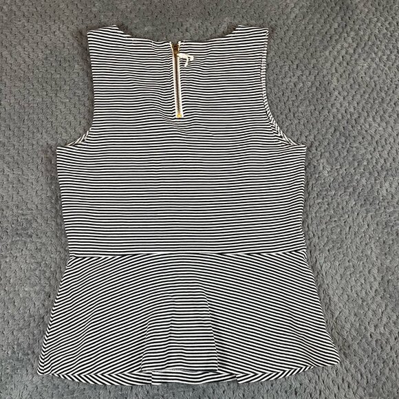 J. Crew Women's Peplum Top Sleeveless Striped Size XS Preppy Coastal Office - Picture 5 of 9